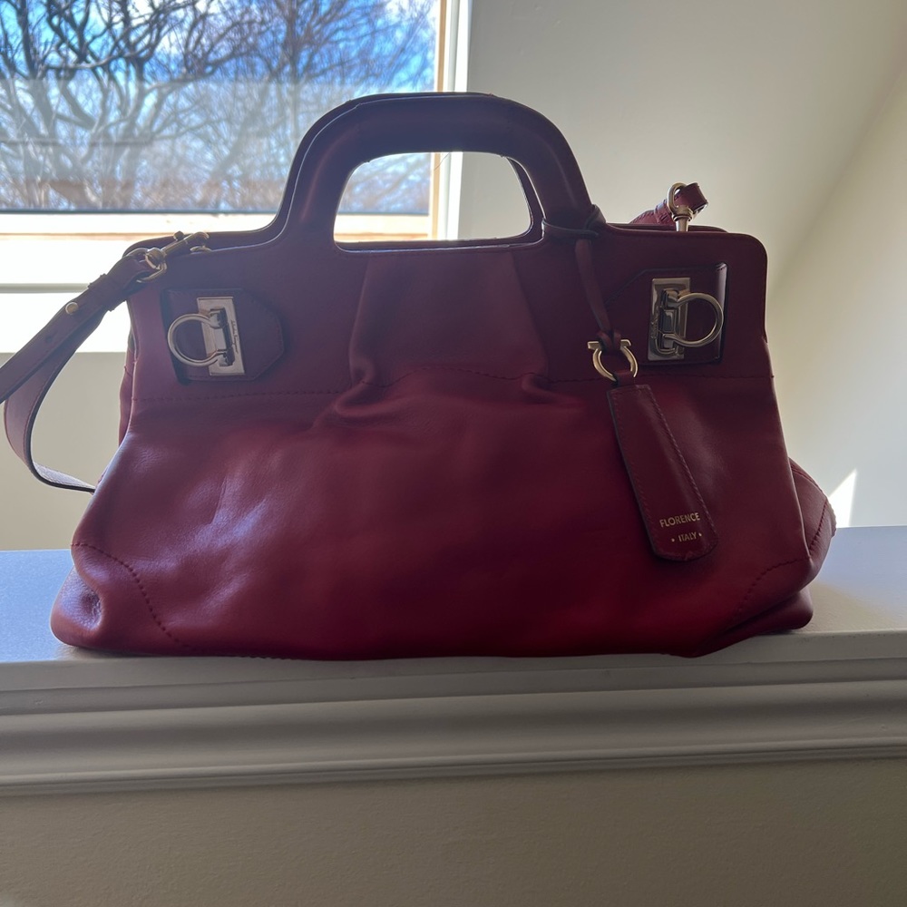 Salvador Ferragamo red leather bag - excellent condition + dust bag